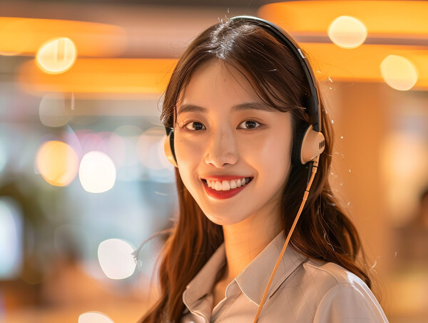 Nhân viên chăm sóc khách hàng mỉm cười