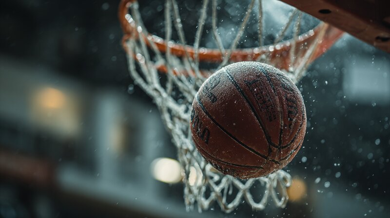 Cầu thủ NBA đang ném bóng vào rổ